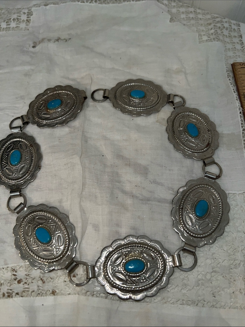 Vintage Silver tone concho necklace